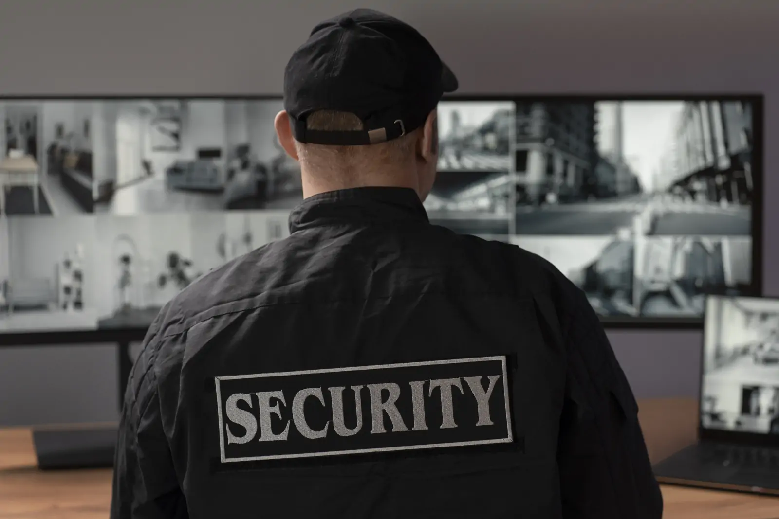Security professionals managing access and monitoring a facility